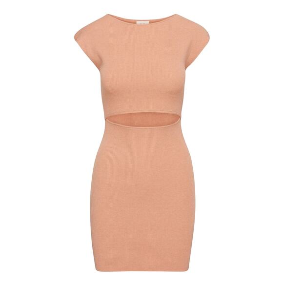 Aritzia Wilfred Free Cut-Out Knit Mini Dress Soft Terracotta - Picture 7 of 14